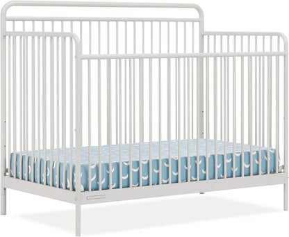 Delta Children Hayden 5-in-1 Convertible Metal Crib, Warm Gray