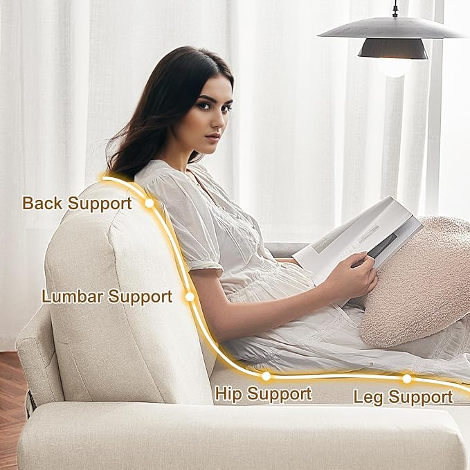 Furnimart Modern 3 Seater Couch and Loveseat Sets, Couches Set of 2 for Living Room, Deep Seat Sectional Sofa and Love Seat Set, Beige