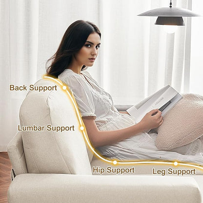 Furnimart Modern 3 Seater Couch and Loveseat Sets, Couches Set of 2 for Living Room, Deep Seat Sectional Sofa and Love Seat Set, Beige