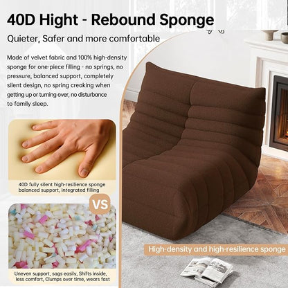 WHGBJA Bean Bag Chair for Adults, Lazy Bean Bag Sofa for Bedroom, Living Room, Reading, Gaming Floor Sofa Chair, Boneless, Comfy