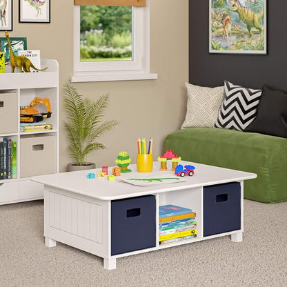 RiverRidge Home RiverRidge Activity Table, White with Navy Bins
