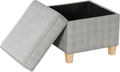 HomePop 18" Classic Square Storage Ottoman - Sage Mini Grid Pattern