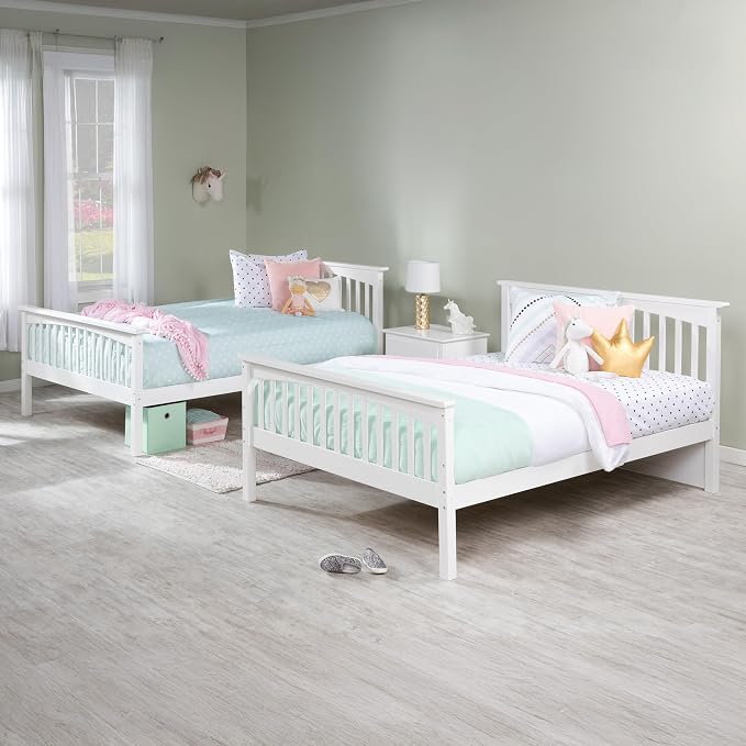 AFI, Columbia Ladder Bunk Bed Full Over Full with Twin Trundle, White