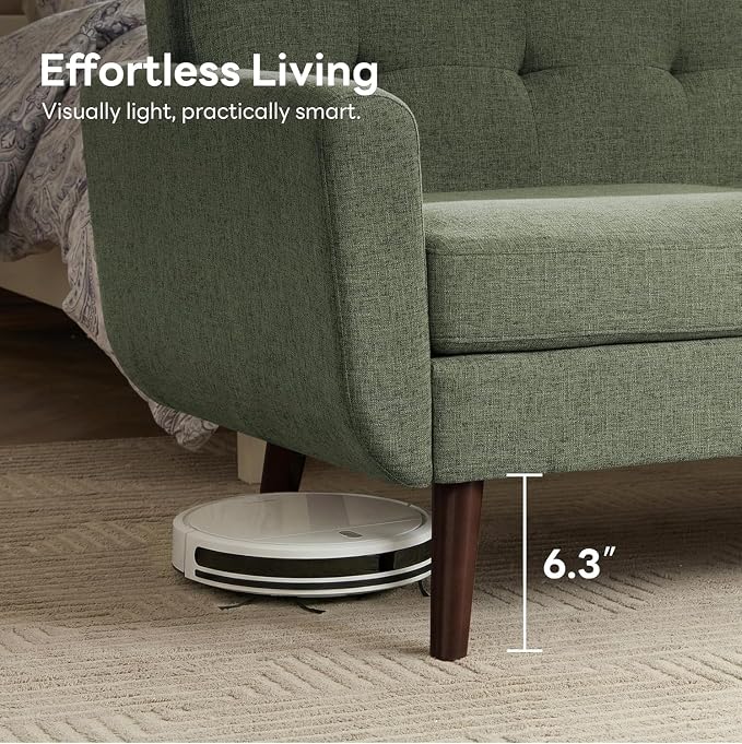 Tbfit 65" W Loveseat Sofa, Mid Century Modern Couches Love Seats for Living Room, Button Tufted Upholstered Small Couch for Bedroom, Solid and Easy to Install Love Seats Furniture, Green