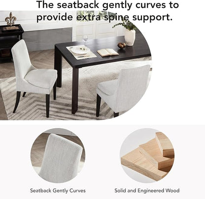 KISLOT Upholstered Dining Chairs Modern Sidechair Performance Fabric High Back Armlesschair for Diningroom Kitchen,Cream,Set of 4(2 Box)