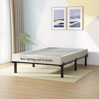 Superay Metal Bed Frame, 6-Leg Bed Base, 8 inches Support for Box Spring, Twin XL, Easy Assembly, Black
