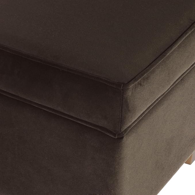 HomePop 18" Classic Square Storage Ottoman - Chocolate Brown Velvet