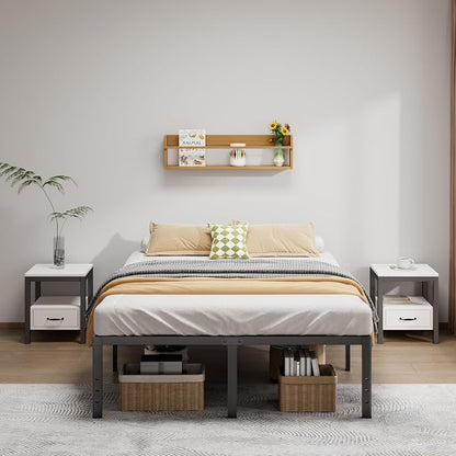 LUMUNANCE Metal Bed Frame Full Size - 18 Inch Heavy-Duty Full Platform Bed Frame No Box Spring Needed, Easy Assembly, Noise-Free, Sturdy Mattress Foundation, Underbed Storage Space