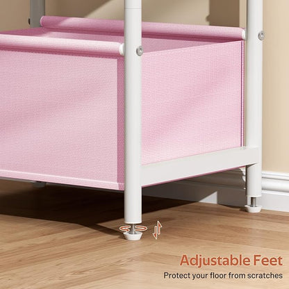 MISSLO Toddler Nightstand with Storage Basket Kids Nightstand with Large Tabletop Nursery Side Table for Living Room Easy Assembly Small End Tables for Small Spaces Toddler Bedroom Decor