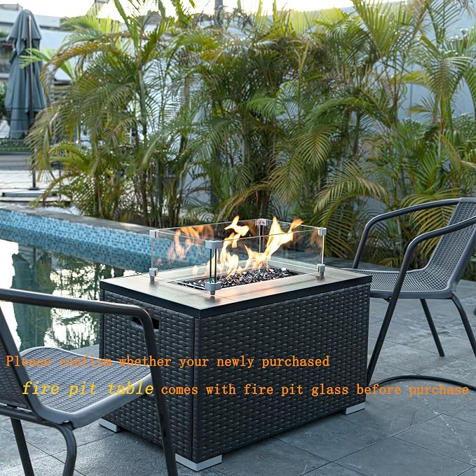 GASPRO 10 lbs Fire Glass for Fire Pit, 1/2-Inch Glass Rocks for Propane or Gas Fireplace, Add Ambience to Gatherings and Parties for Outdoors and Indoors, Reflective Black