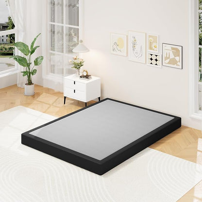 Awesofurni Full Size Box Spring, 5 Inch Low Profile Full Box Spring Only Bed Base, Heavy Duty Metal Frame Mattress Foundation with Fabric Cover, Easy Assembly-Noise Free
