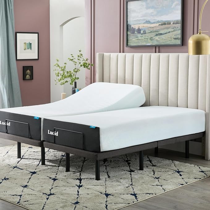 Lucid® L600 Adjustable Bed Frame – Zero Gravity – Massage – App, Twin XL