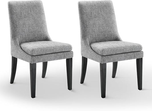 KISLOT Upholstered Dining Chairs Modern Sidechair Performance Fabric High Back Armlesschair for Diningroom Kitchen,Dark Grey,Set of 2(1 Box)