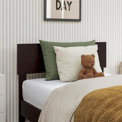 AFI, Orlando Twin Adjustable Modern Solid Wood Panel Headboard, Espresso