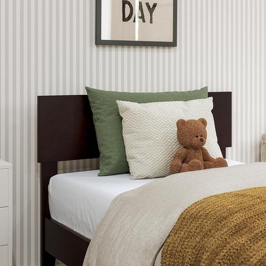 AFI, Orlando Twin Adjustable Modern Solid Wood Panel Headboard, Espresso