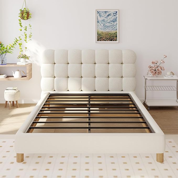 Upcanso Box Spring for Queen Bed Bed Base 2 Inch, Low Profile Metal Queen Box Spring Bunkie Board 2 Inch, 3000 Lbs Max Weight Capacity Mattress Foundation, Noise-Free, Easy Assembly