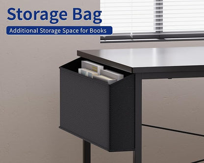 Pamray 64.5 Inch Reversible L Shaped Gaming Desk Large Corner Computer Desk with Storage Bag Home Office Table for Writing Study Pink