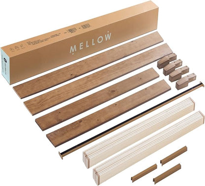 Mellow Naturalista Grand - 12 Inch Solid Wood Platform Bed with Wooden Slats - No Box Spring Needed - Full (Natural Pine)