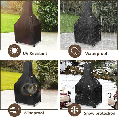 Outdoor Fireplace Cover,600D Heavy-Duty Waterproof Cover Compatible with Endless Summer Wood Burning Outdoor Fire House,43.3" H x 25" L x 20" W