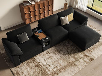 EASE MOOSE Oversized Modular Sectional Sofa, Extra Large L Shape Sectional Deep Seat Couch Removable Washable Sofa