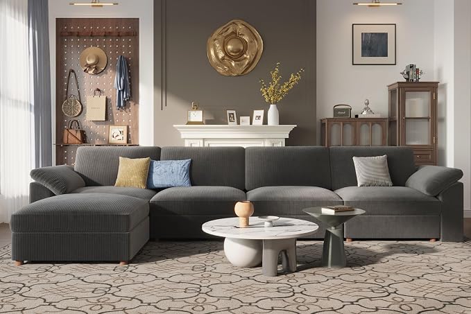 EASE MOOSE Oversized Sectional Modular Sofa,Extra Large L Shaped Couch Wide Deep Seat, Modern Comfy Modular Cloud Couch for Living Room,Removable and Washable