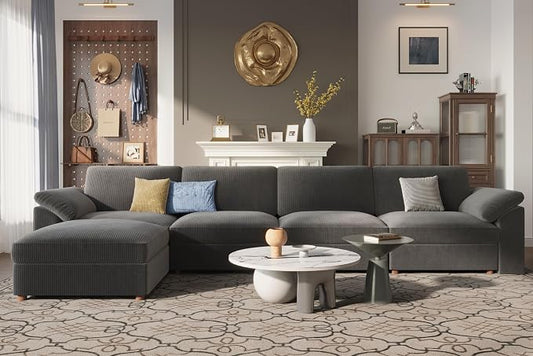 EASE MOOSE Oversized Sectional Modular Sofa,Extra Large L Shaped Couch Wide Deep Seat, Modern Comfy Modular Cloud Couch for Living Room,Removable and Washable