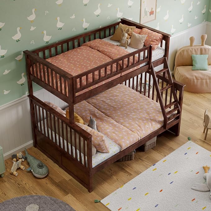 AFI, Columbia Ladder Bunk Bed Twin Over Full, Walnut