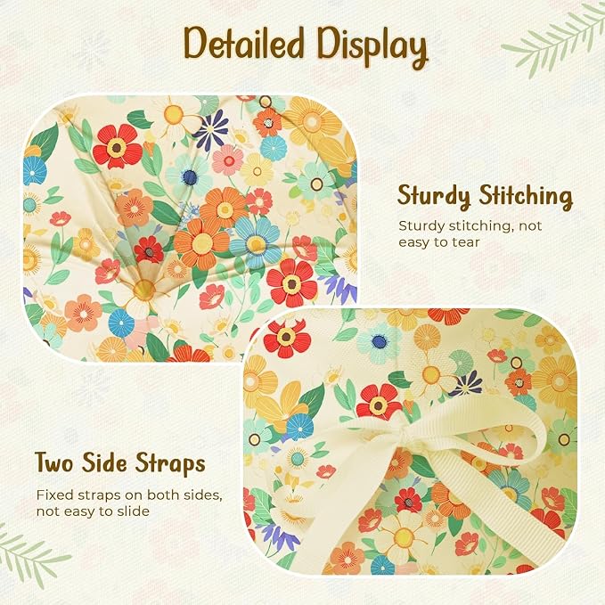 Double Egg Chair Cushion Replacement Waterproof for Outdoor Patio Hanging Basket Egg Chairs, 59x43-Inch Thickened 100% Cotton Large Double Eggs Swing Chair Cushions, Daisy