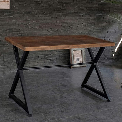 Computer Desk Contemporary Industrial Table for Home Office and Hallway, Black Wood Top with Metal Legs, Sturdy Hardwood Construction, 30" H x 47.2" W x 23.6" D, Some Assembly Required