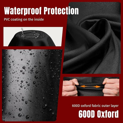 SHINESTAR Fire Pit Cover Rectangular, Fits for 40-44 Inch Fire Pit Table, 600D Heavy Duty Fabric, Waterproof and Windproof, 44 x 28 x 25 Inches, Black