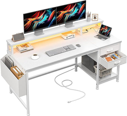 DurayLoly 48" Small Gaming Desk with Remote Control RGB Light for Teen Gamer,10m Full-Color Strip with Wireless Remote,20 Dynamic & 20 Lighting Modes, Effortless Control to Level Up Your Gaming Vibe