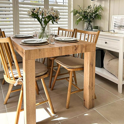 Mobili Fiver First Extendable Dining Table, 47.2 to 78.7 Inches, Seats 6 to 8, Rustic Oak