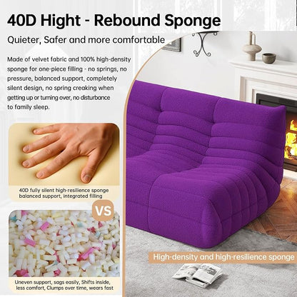 WHGBJA Bean Bag Chairs for Adults with Memory Foam Couch, Loveseat Sofa Chair for Bedroom, Living Room, Reading, Gaming Floor Sofa Couch, Boneless, Comfy