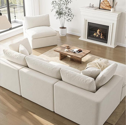 Loveseat Sofa | 72 Inch Modern Boneless Couch for Small Spaces | 2 Seater Small Sofa for Apartment Bedroom Living Room | Love Seat Ivory White