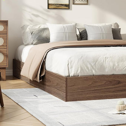 GarveeHome Twin XL Size Wood Platform Bed Frame, Wooden Bed Frame No Headboard, Wood Slat Support, No Box Spring Needed, Easy Assembly