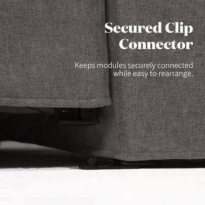 Cloud Modular Hosting Sectional, Oversized Deep Seat Comfort, Luxe Chenille | Fully Removable Washable Covers, Memory Foam Seat Cushions, Storage Ottoman, Premium Fabric