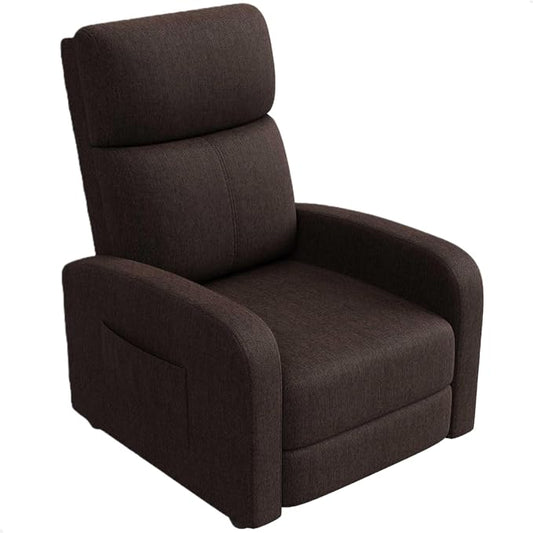 Garvee Recliner Chair for Adults, Lazy Reclining Chair Ergonomic Adjustable Single Sofa Enhanced with Side Pocket, Tall Back, Wide Arms & Padded Seat, Home Theater Seating for Living Room