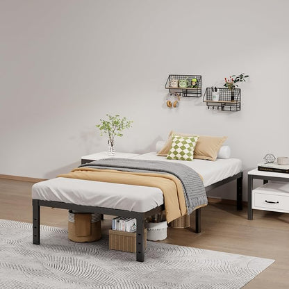 LUMUNANCE Metal Bed Frame Twin XL Size - 14 Inch Heavy-Duty Twin XL Platform Bed Frame No Box Spring Needed, Easy Assembly, Noise-Free, Sturdy Mattress Foundation, Underbed Storage Space