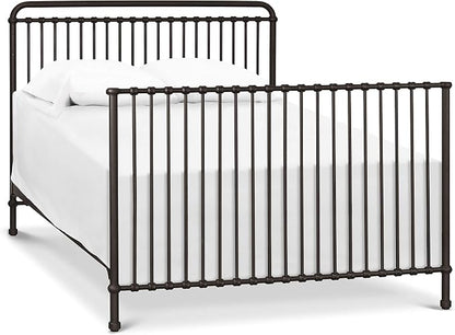 Namesake Winston 4-in-1 Convertible Crib w/ Wheels, Vintage Iron | GREENGUARD Gold Certified - Portable, Metal Baby Crib w/ Removable Wheels - Converts to Toddler Bed, Daybed & Full-Size Bed
