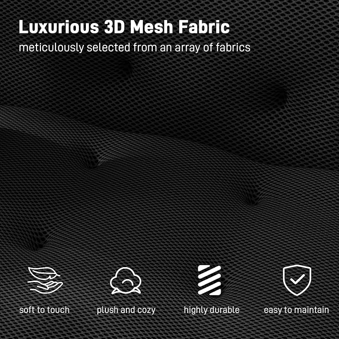 OUYESSIR 114" Boneless Couch,Cloud Couch,3D Mesh Fabric Comfy Sofa,3 Seater Modern Curved Sofa for Living Room,Bedroom and Apartment,No Assembly Required,Black