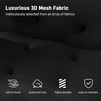OUYESSIR 114" Boneless Couch,Cloud Couch,3D Mesh Fabric Comfy Sofa,3 Seater Modern Curved Sofa for Living Room,Bedroom and Apartment,No Assembly Required,Black