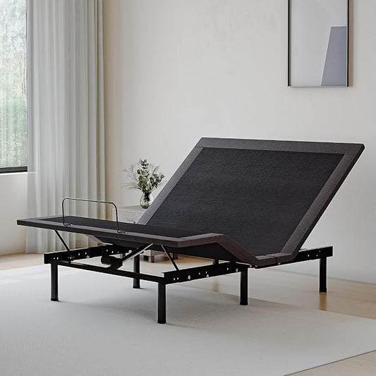 Dyonery Twin XL Adjustable Bed Base Frame,Electric Bed with Head and Foot Incline, Soft Cover & Zero Gravity & Wireless Remote with Backlight, 80"×38"×12",Black