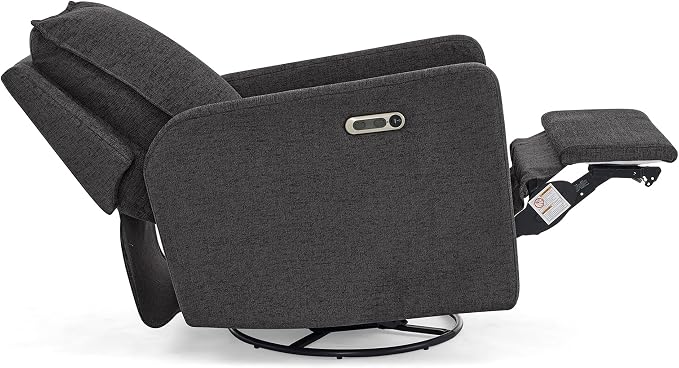 babyGap Harlowe Power Recliner with USB-A and Type-C Ports by Delta Children - Greenguard Gold Certified – Stain-Resistant Performance Fabric is Oeko-TEX Standard 100 Certified, Charcoal