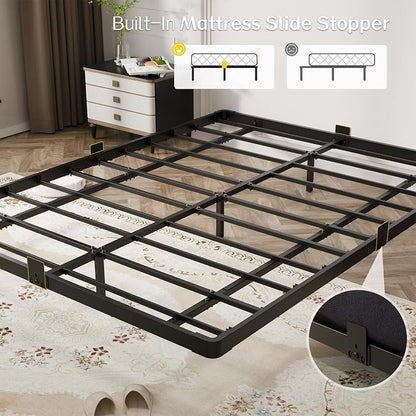 OLEVS Floating Bed Frame Queen Size with Smart LED Lights and Charging Station - Modern Metal Platform Bed, Easy Assembly No Box Spring Needed