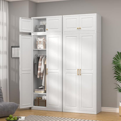 32" Metal Wall Cabinet 2 Doors,Black Hanging Cabinets with Handle,Metal Wardrobe Cabinets,Armoire Wardrobe Closet,Clothes Storage Cabinet for Bedroom,Laundry,Office Room
