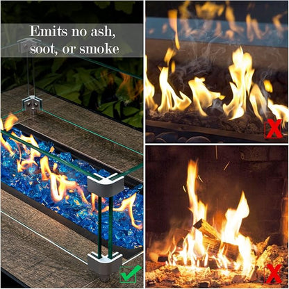 GASPRO 10 lbs Fire Glass for Propane Fire Pit, 1/2-Inch Decorative Fireplace Glass Rocks for Fire Pit Table, Turquoise