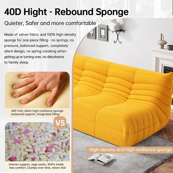 WHGBJA Bean Bag Chair for Adults with Memory Foam Couch, 3 Seater Bean Bag Sofa for Bedroom, Living Room, Reading, Gaming Floor Sofa Couch, Boneless, Comfy