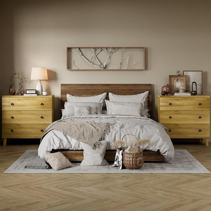Rustic Drawer Dresser with 6 Drawers 2 in 1 Storage Dressers Organizer for Bedroom, Living Roomm,Brown Oak