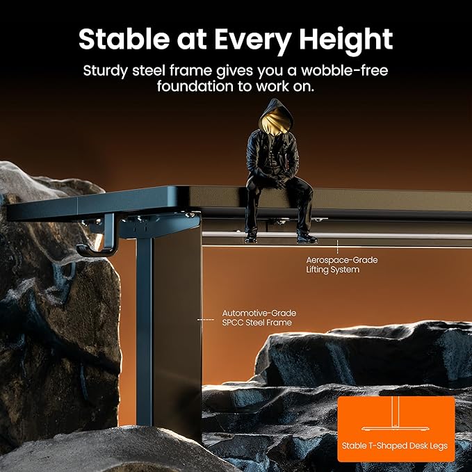 ErGear Height Adjustable Electric Standing Desk, 40 x 24 Inches Sit Stand up Desk, Memory Computer Home Office Desk, Black