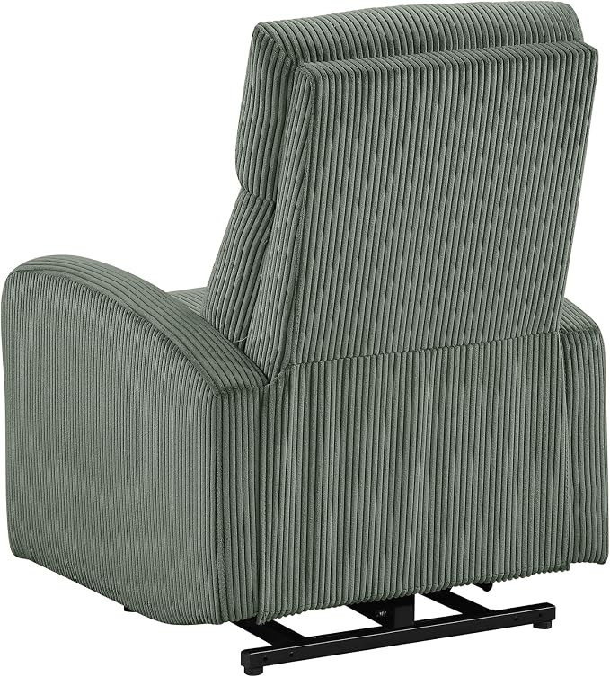 Lexicon Power Lift Recliner Chair for Elderly with Remote Control, Gentle Lift Motion, Side Pocket Armrest, Corduroy Upholstered Electric Recliner for Living Room/Bedroom, Easy Assembly, Green